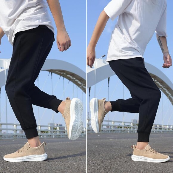 ⚡Men Khaki Fashion Mesh Non Slip Lightweight Workout Breathable Gym Sneakers - Picture 6 of 6